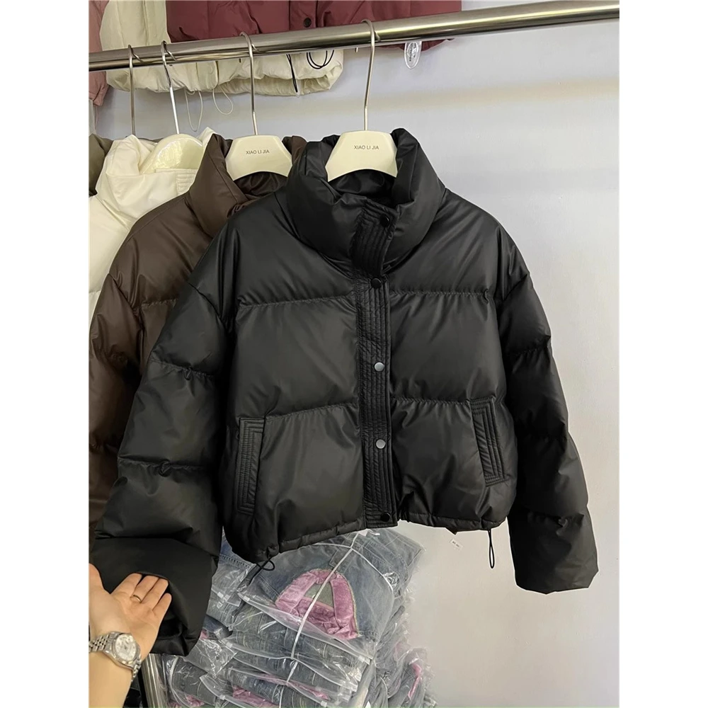 【618款】PU皮棉服女25年热卖新款短款立领加厚小个子面包服冬外套