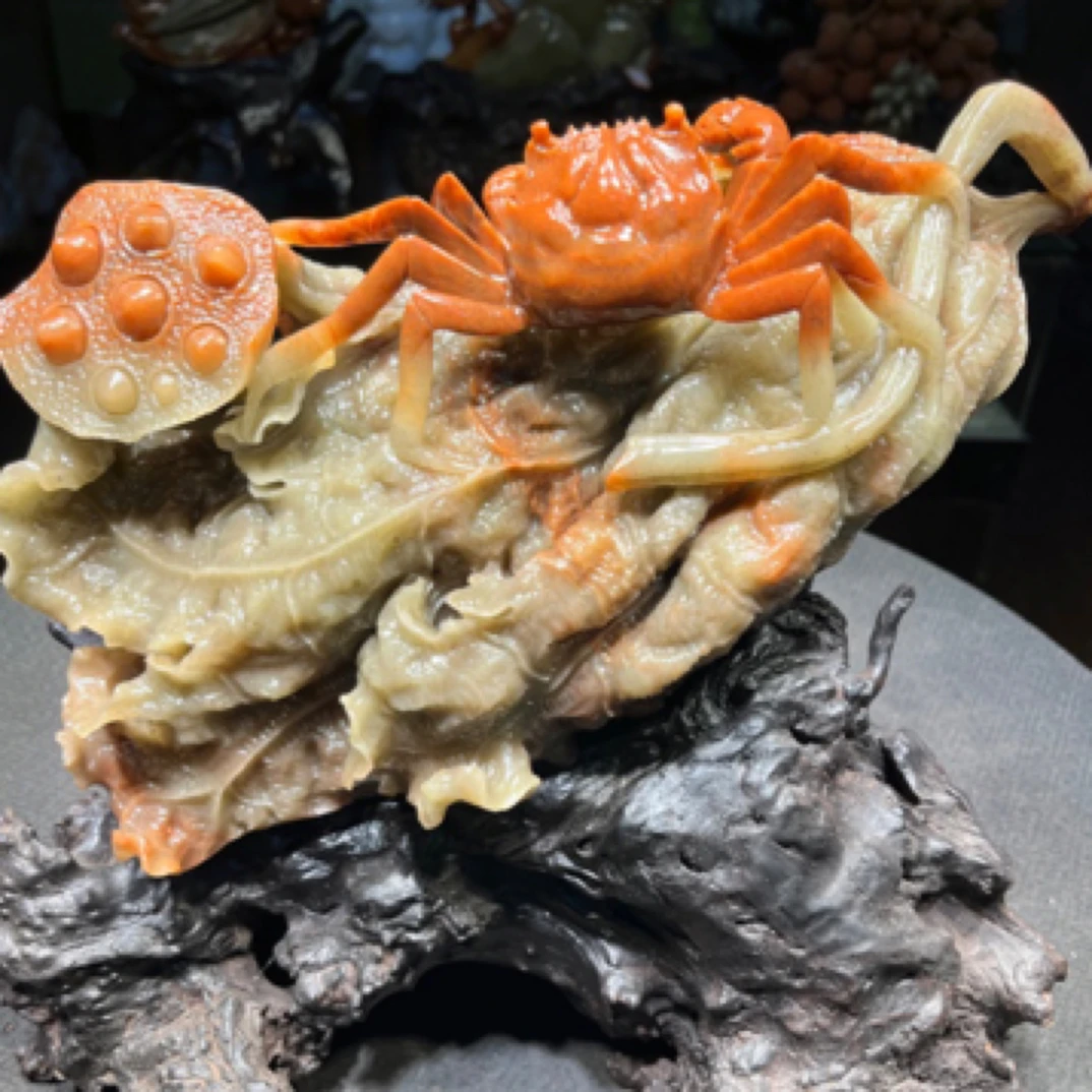 寿山石山水印章雕刻工艺品田黄摆件手把件观赏收藏