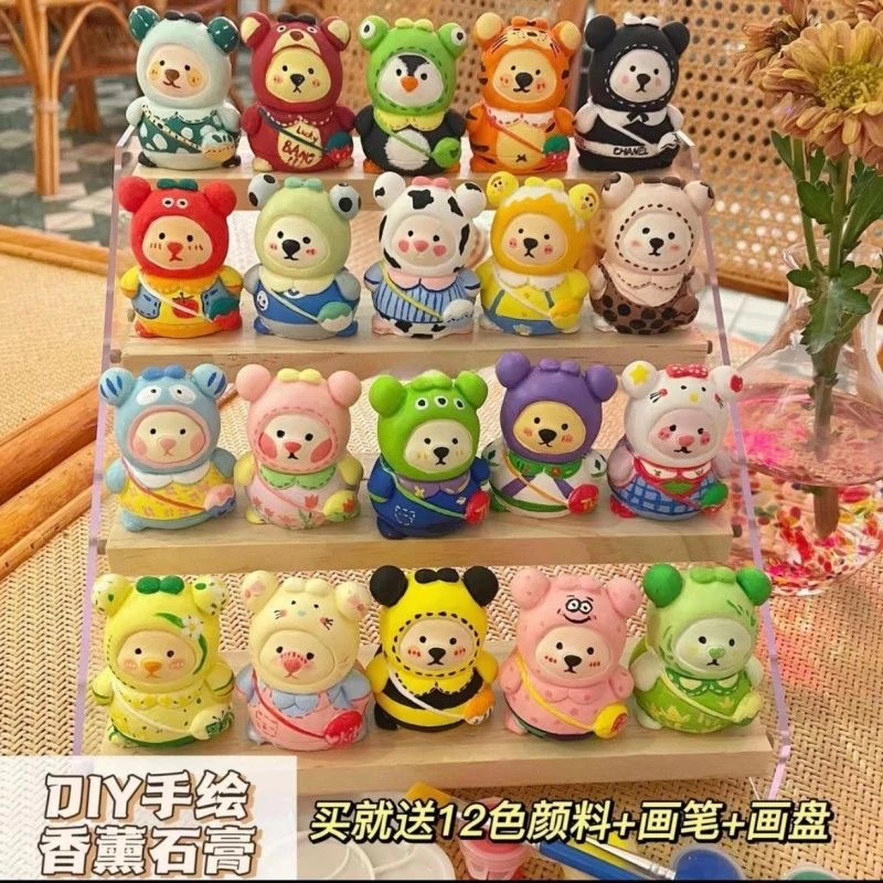 3D背包熊儿童玩具创意diy摆件涂鸦绘画网红色彩大小涂色艺术.工艺