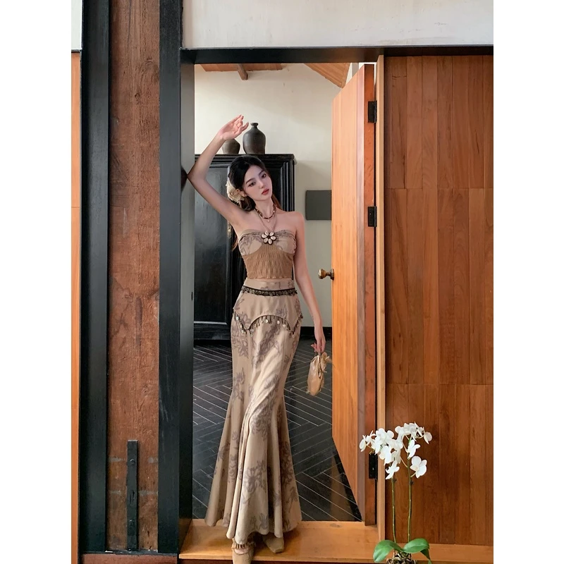 [WALKINDARK]金丝雀·流浪民族串珠鱼尾半身裙