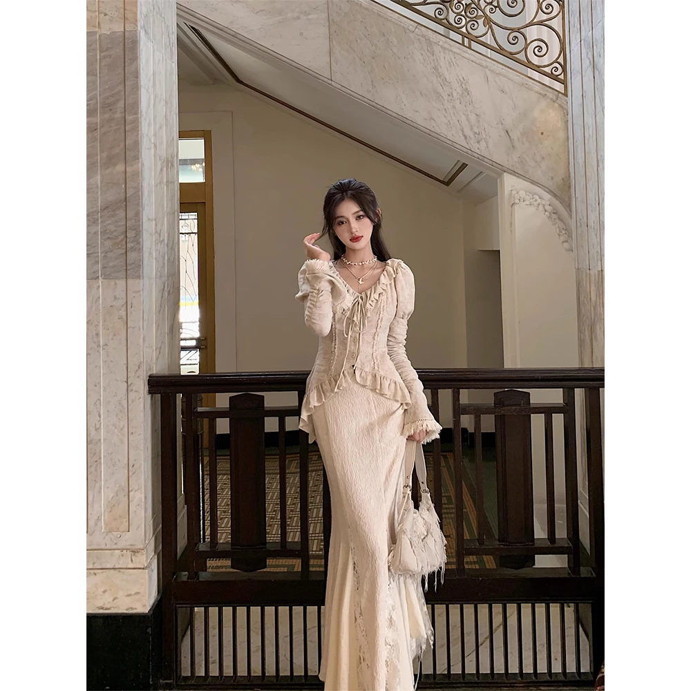 [WALKINDARK]初恋玫瑰·复古宫廷感系带羊腿袖棉麻衬衫上衣春秋女