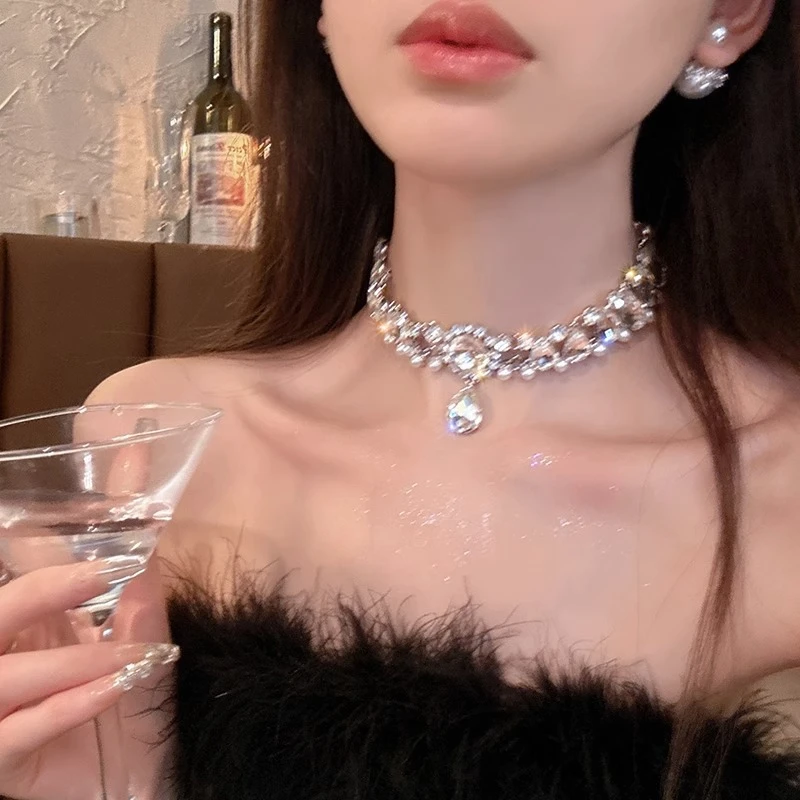 合金项链 流浪月光项链女轻奢小众高级感气质时尚百搭ins超闪