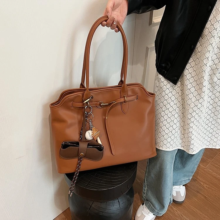 【万象撤柜】带挂件经典百搭大托特包单肩腋下包85098