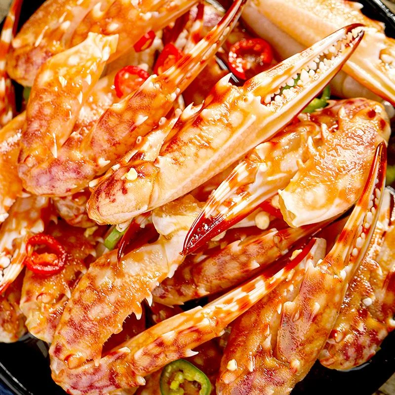 麻辣红蟹钳捞汁小海鲜即食罐装醉蟹钳香辣蟹脚蟹腿生腌螃蟹罐笋1g