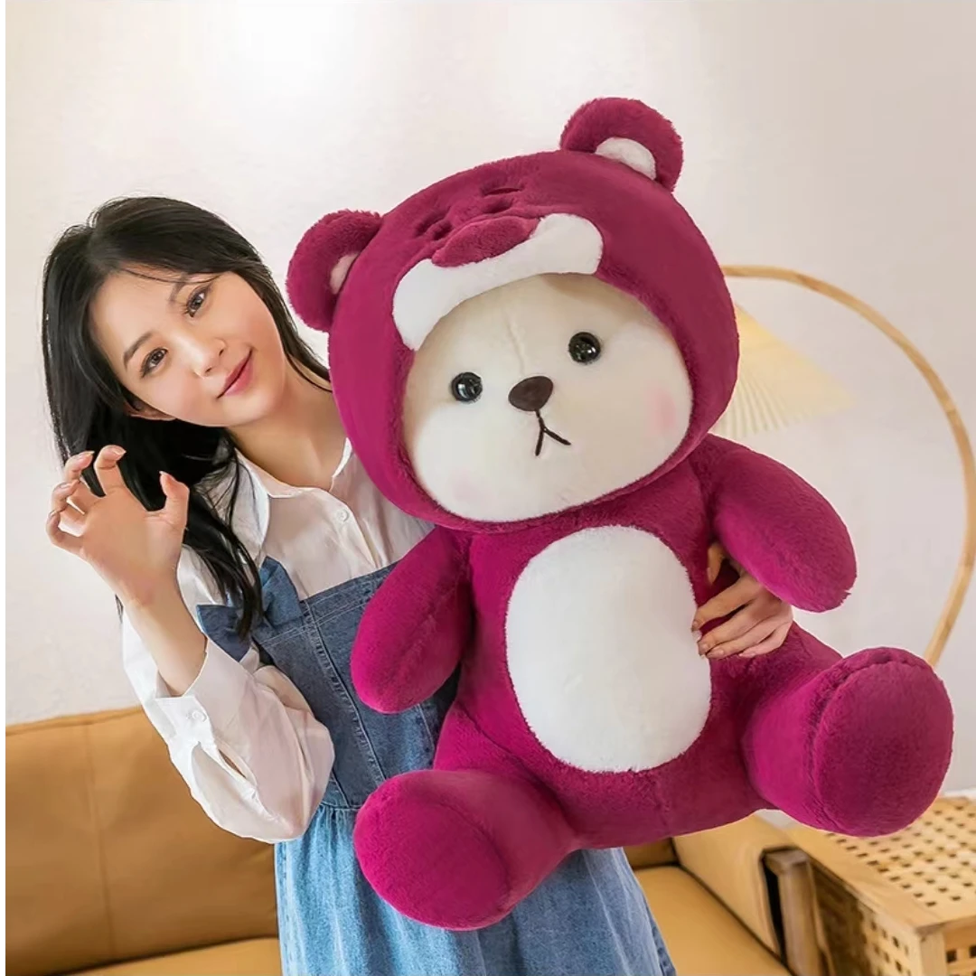 红色变身熊毛绒玩具洋娃娃公仔抱枕儿童玩偶女孩礼物