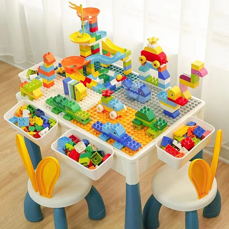 大号儿童多功能积木桌大颗粒拼装2玩具3益智6岁