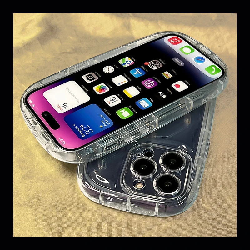 加厚气囊iPhone14promax高级感苹果11手机壳12/13pro透明15软壳xr