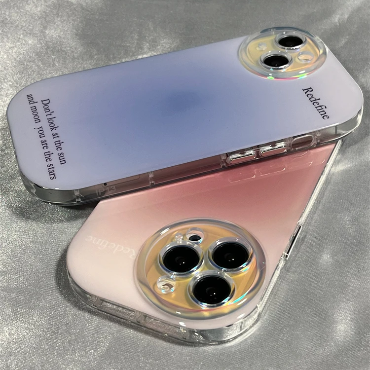 ins高级感镭射晕染渐变iPhone14pro max苹果13手机壳新款12防摔11