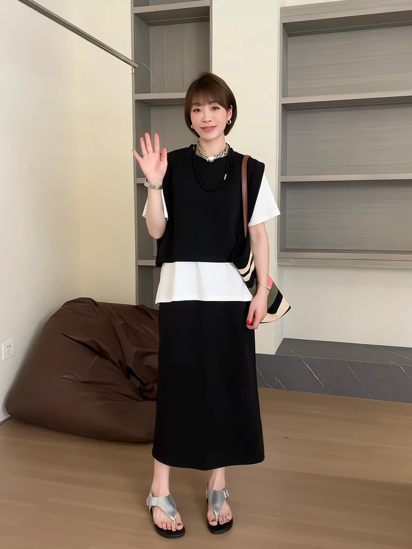 琳六6.夏季新品无袖显瘦百搭韩版休闲宽松套装短裤三件套女2386