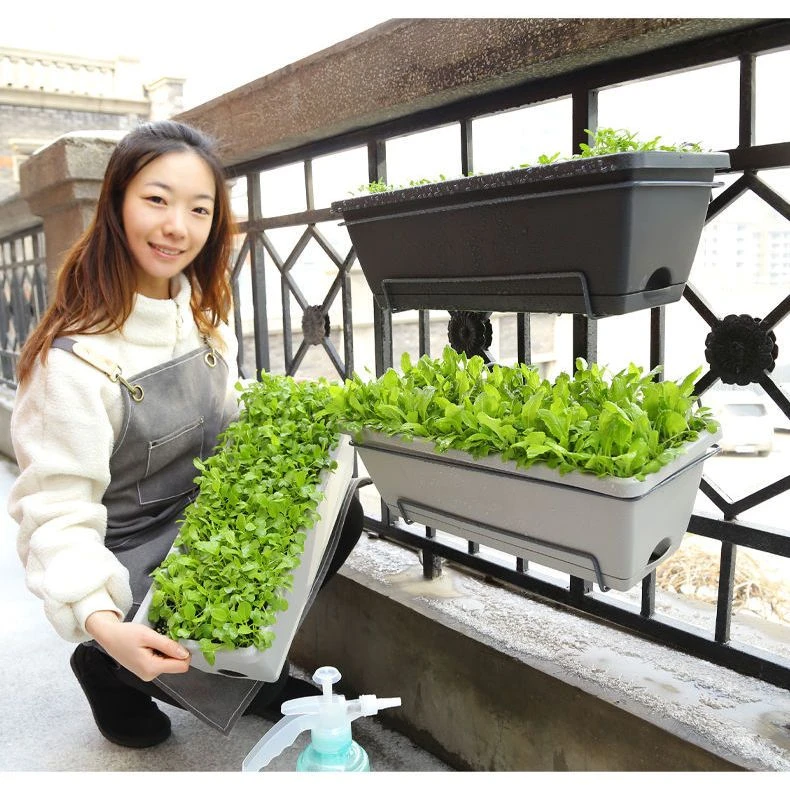 种菜盆种植箱家用室内懒人阳台挂架特价清仓批发塑料长条霍伦花盆