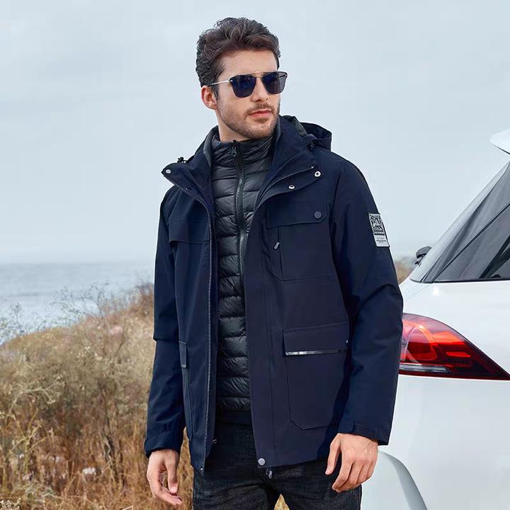 户外冲锋衣男女三合一秋冬季两件套团体工装服外套23897