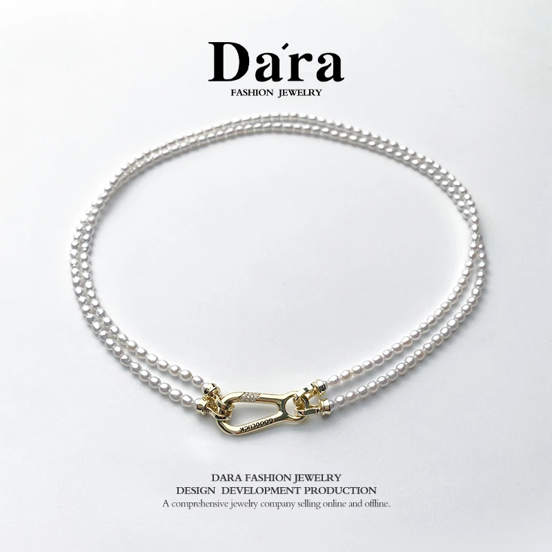 DARA/戴拉【达人专属】3-4mm淡水无核珍珠设计师款双层小米珠项链