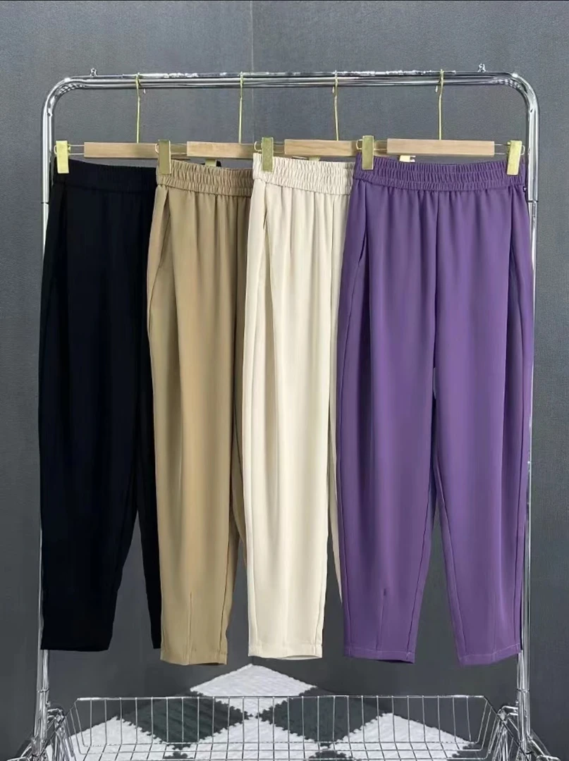 2024夏秋换季休闲薄款九分裤西装垂感透气速干时尚显瘦休闲哈伦裤
