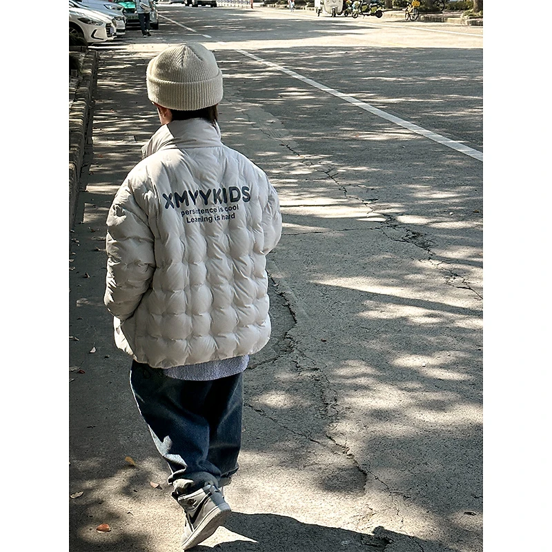 杜邦三防男童白色轻薄羽绒服冬季2024新款中大童免洗外套yr068