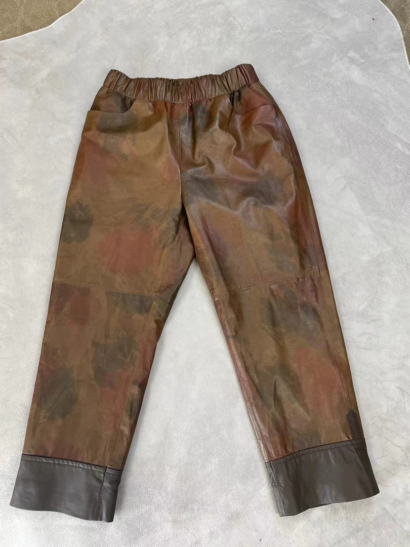 2419双色修身8分小脚裤女款爆款