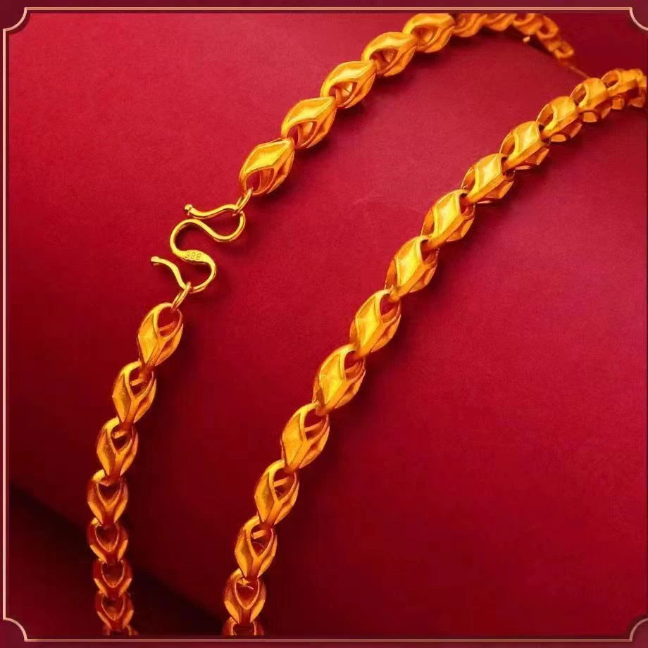 合金项链 麦穗项链 时尚百搭环环相扣精美