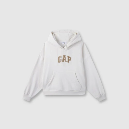 Gap女装2024秋季新款经典logo碳素磨毛抓绒休闲连帽卫衣634443 DR
