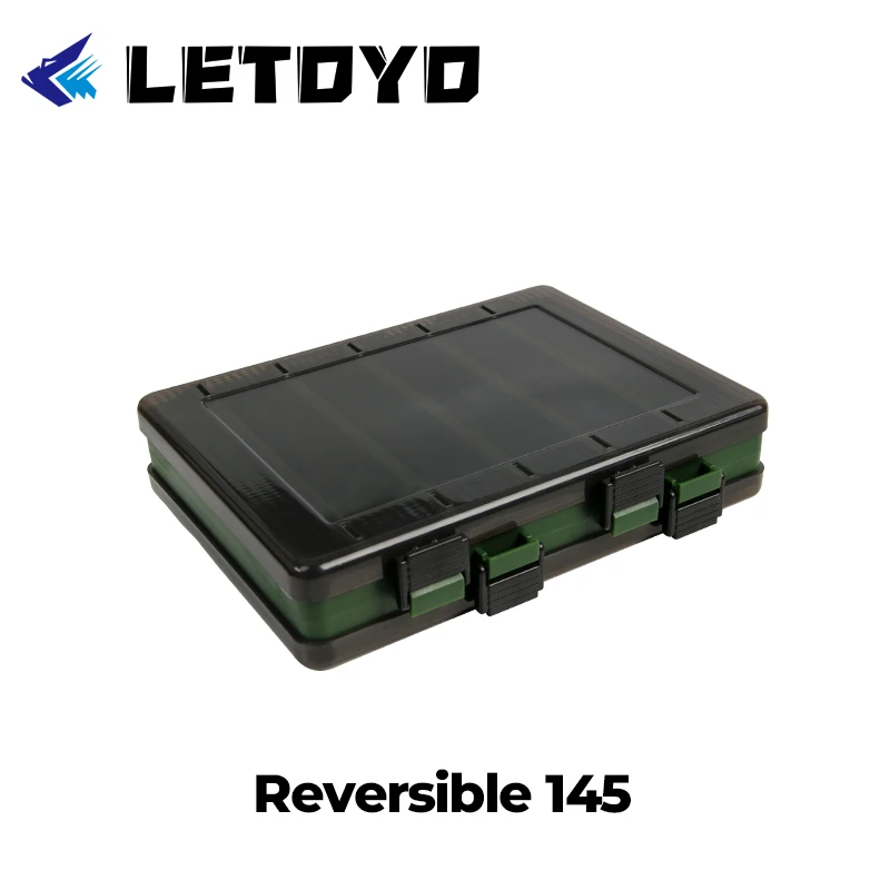 LETOYO 路亚饵盒 配件盒 工具盒十格双面铁板铅笔收纳塑料盒子