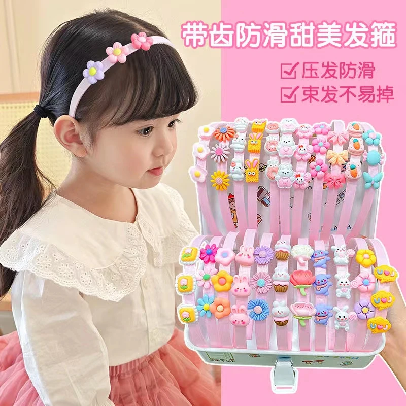 宝宝发箍发饰粉色系可爱卡通带齿防滑碎发头箍小女孩碎发头箍新款