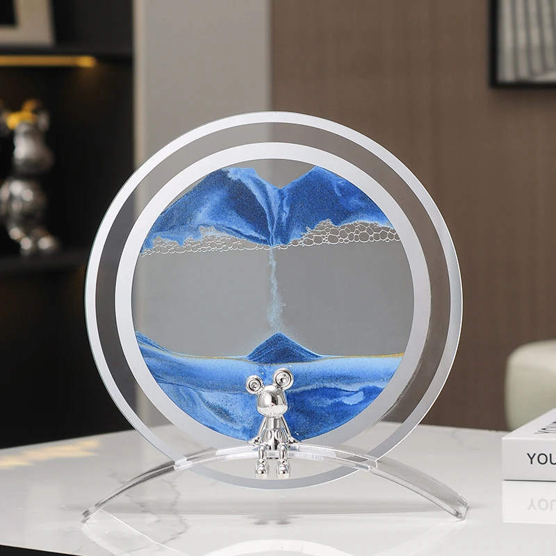 坐姿熊流沙画创意流沙画液体摆件轻奢生日礼物简约玄关教师节送礼