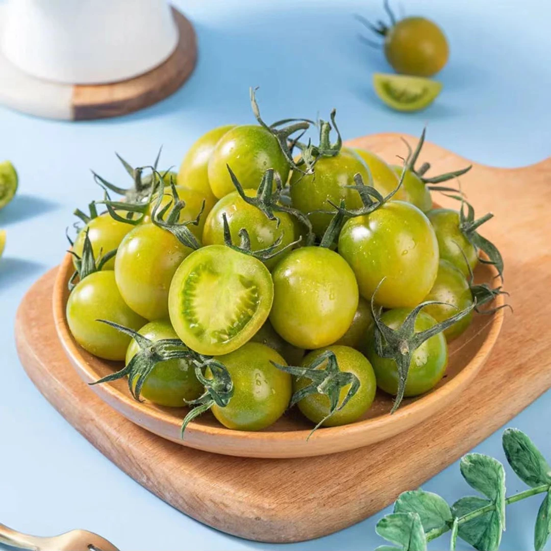 甜蕃蕃 青甜2号小番茄 净重2斤 分装 收到个别裂口属正常现象