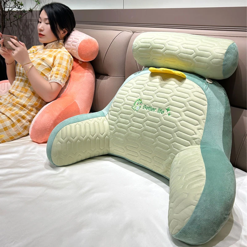 冰丝乳胶床头靠背垫软包靠枕腰靠卧室床上看书抱枕沙发榻榻米垫腰