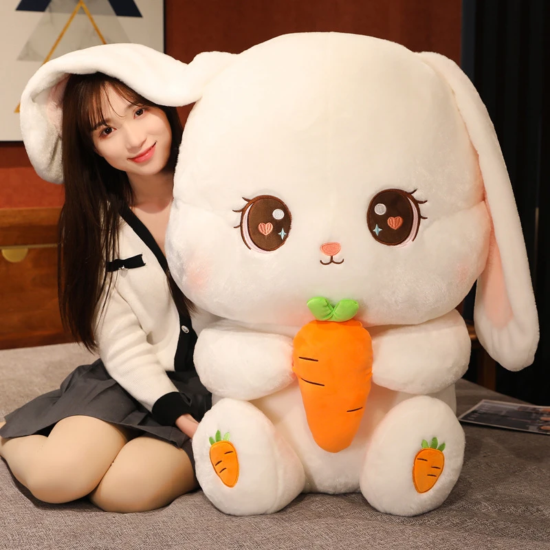 可爱胡萝卜兔子毛绒玩具布娃娃女生小白兔抱枕公仔女孩睡觉大玩偶