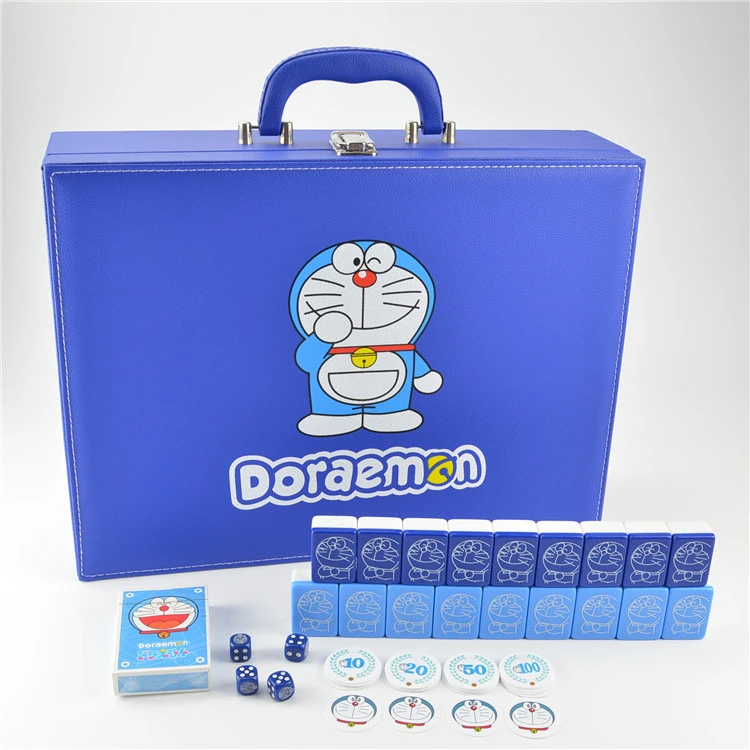 机器猫麻将蓝胖子卡通网红家用手搓送礼舒适多种叮当猫环保麻将牌