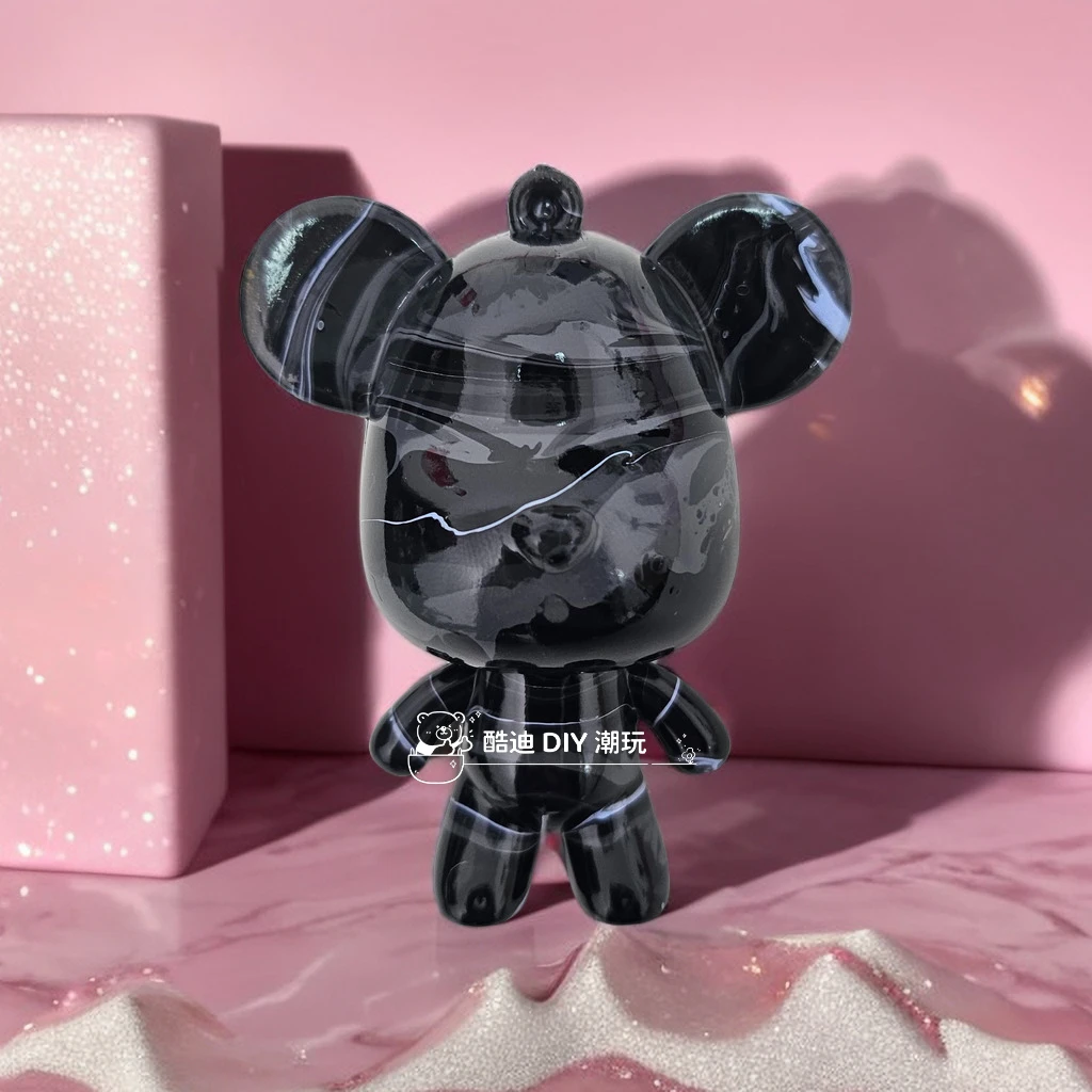 【现场制作】DIY迷你流体熊钥匙扣可爱挂饰手工创意潮玩家居摆件