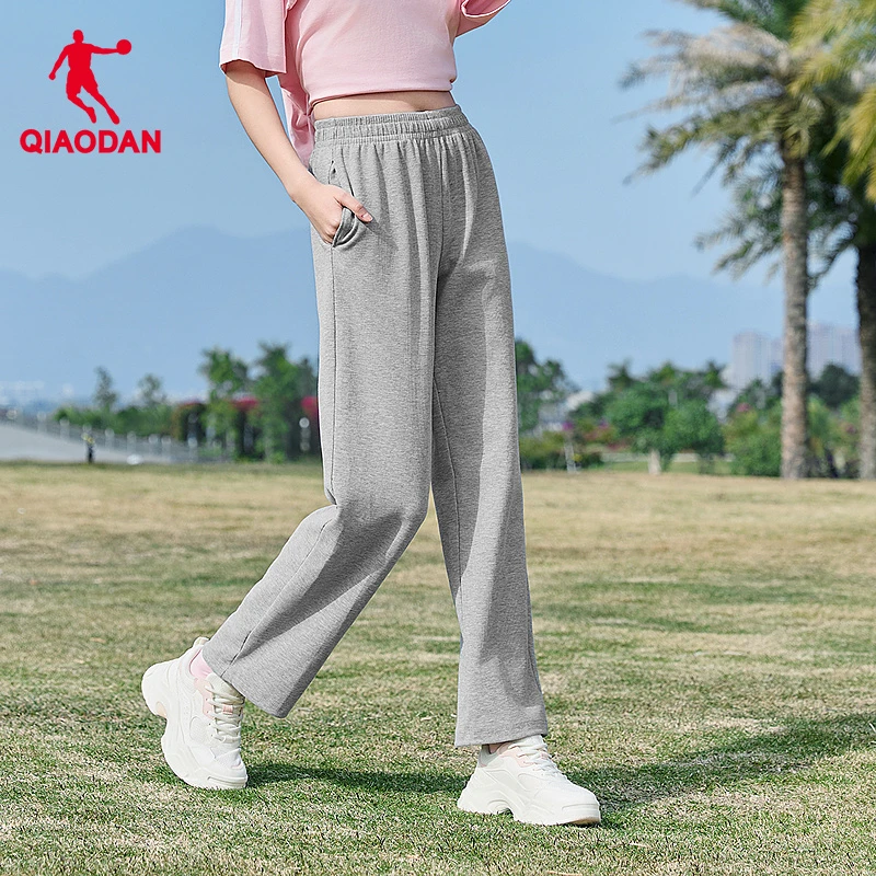 中国乔丹运动针织长裤女士2025春夏款直筒宽松休闲透气收口裤子