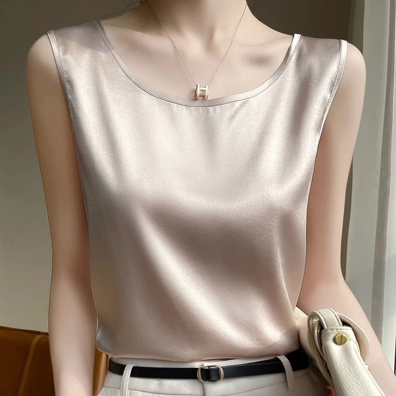 高档女士小吊带背心夏季西装内搭宽松打底无袖薄款t恤外穿上衣夏
