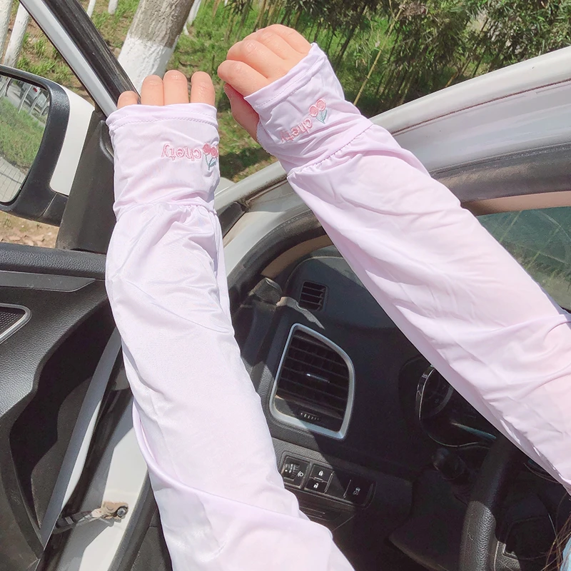 夏季宽松防晒冰丝袖套女开车骑车夏天薄款紫外线手臂护臂手套袖子