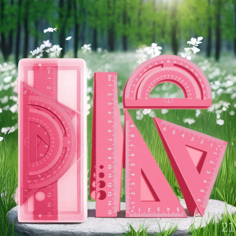 铝合金直尺儿童小学小清新批发创意知识点尺子刻字量角器激光刻字