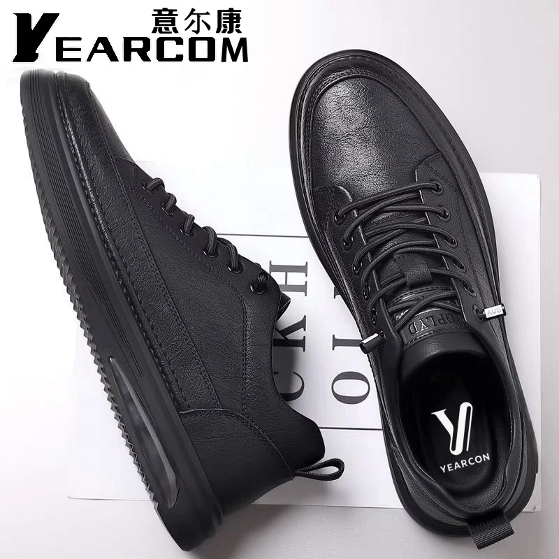正品意尔康皮鞋男士2023新款潮流秋款透气百搭潮鞋子时尚休闲板鞋