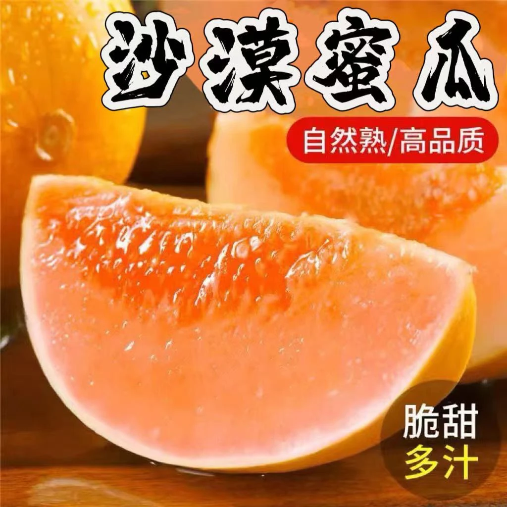 甘肃民勤沙漠蜜瓜新鲜采摘香甜多汁产地直发皮薄肉厚冰镇