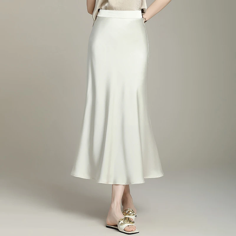 春夏款百搭气质高级感醋酸半身裙丝滑垂坠感缎面显瘦高腰鱼尾长裙