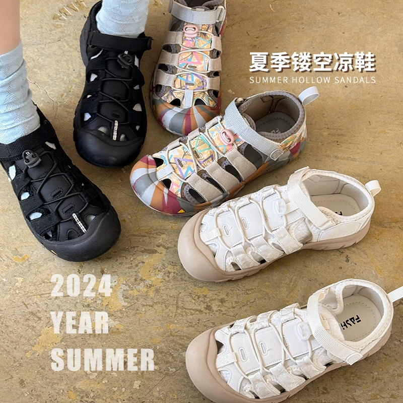 女童鞋子夏季2024新款儿童透气镂空百搭软底舒适童鞋凉鞋潮PS517