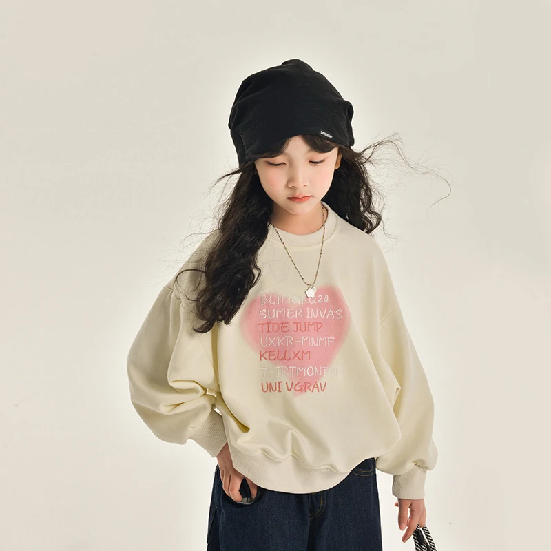 女童时尚韩版宽松儿童上衣长袖宽松卫衣SY150