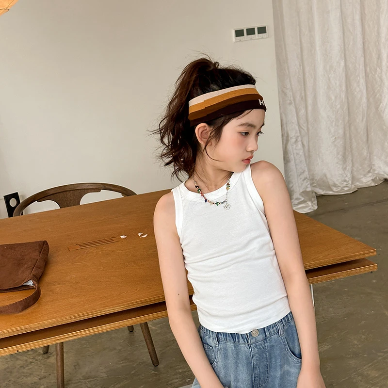 女童背心夏季2024新款儿童薄款百搭修身多色上衣潮SY301