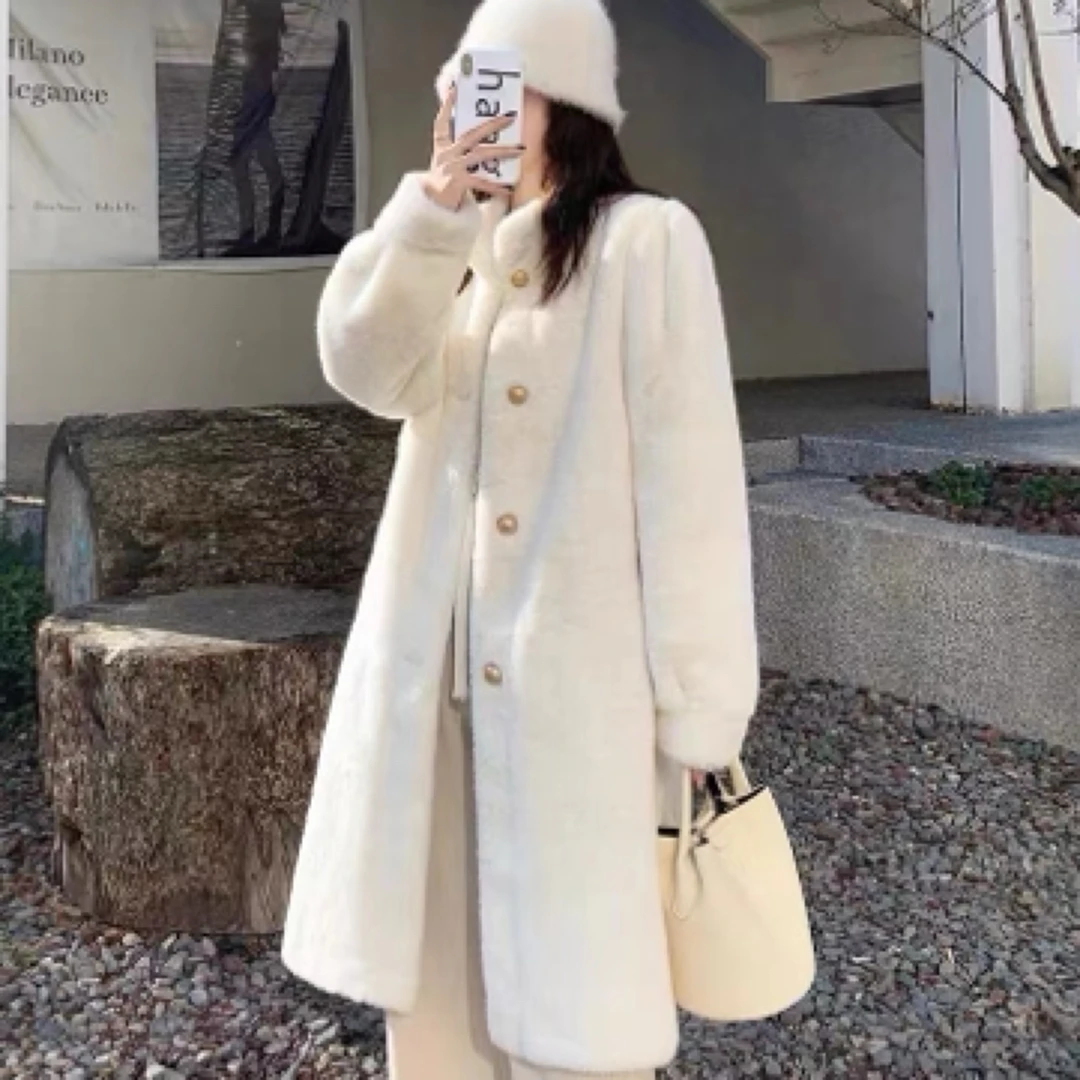 （珺瑶）2024新款皮毛一体女装秋冬中长款外套SDR2501