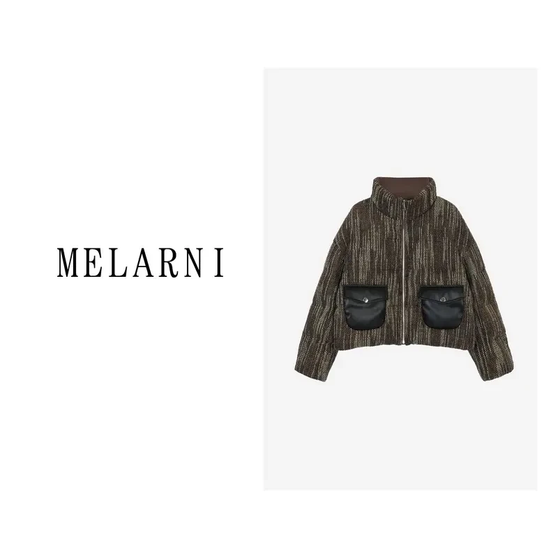 【MELARNI】保暖舒适拉链大口袋羽绒服MLN10231