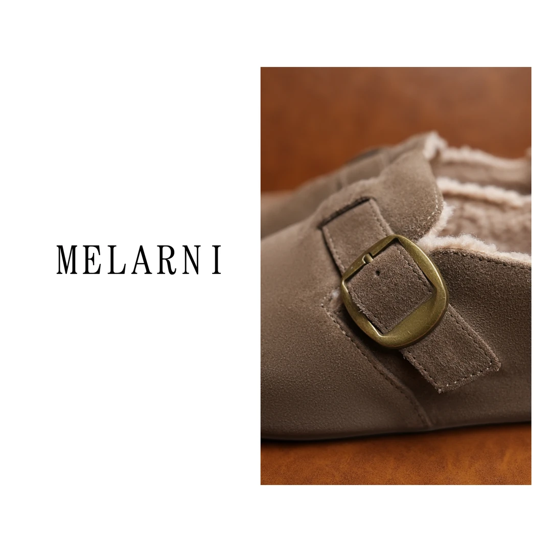 MELARNI】秋冬进口橡胶软底真皮博肯休闲鞋MLN11300