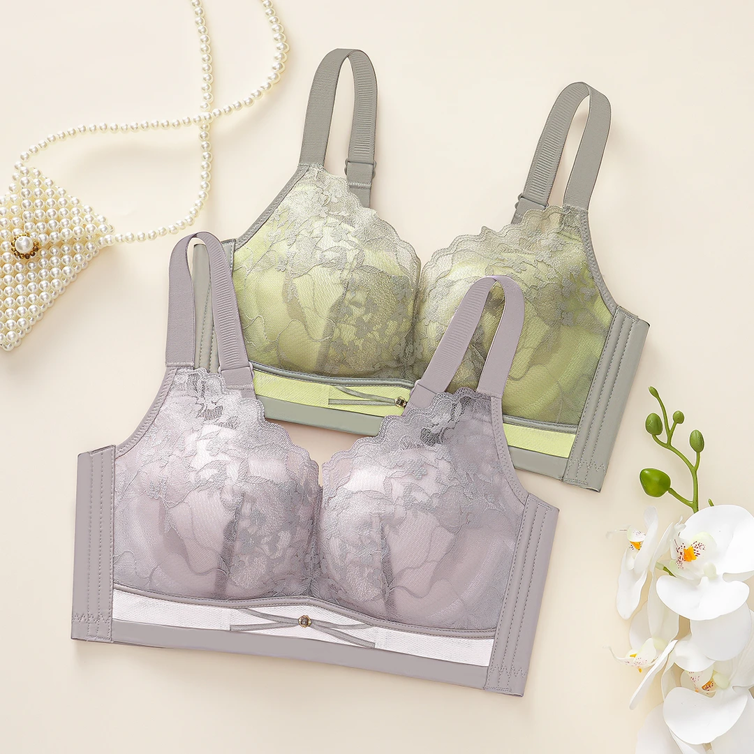 波波女神加厚显大聚拢收副乳防下垂内衣无钢圈小胸平胸专用文胸罩