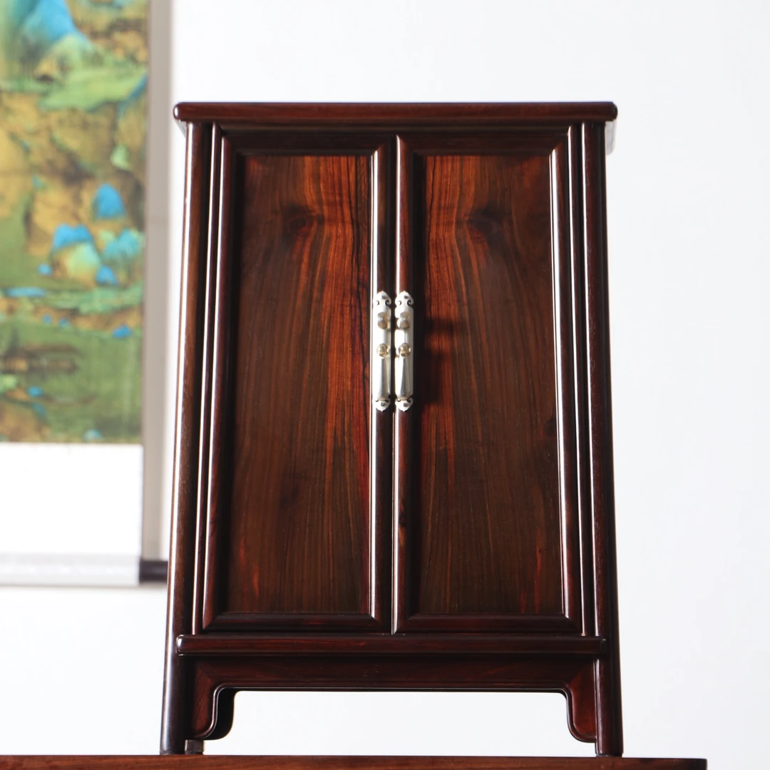 奢侈品老挝大红酸枝独板圆角柜高端红木精品置物柜交趾黄檀茶水柜