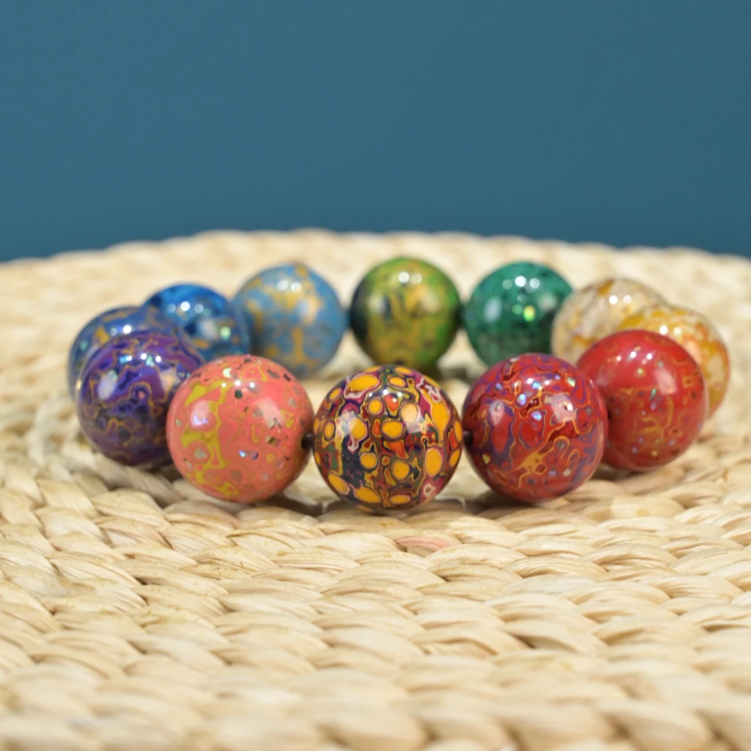 奢侈品紫光檀大漆2.0多彩单圈手串东非黑黄檀百搭中式装饰