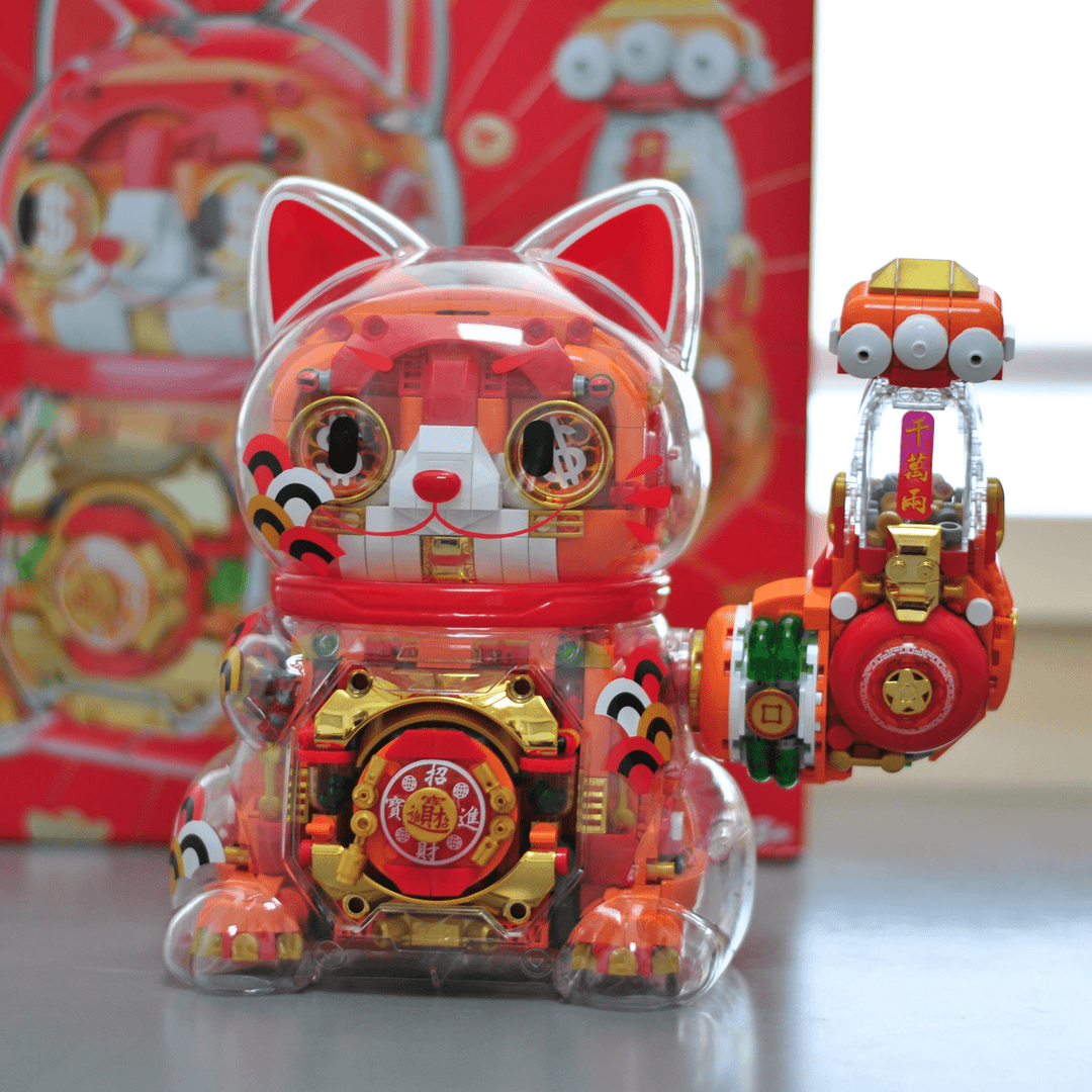 【超级招财猫】佳奇-国潮积木财源滚滚拼装摆件-JK8888-1*