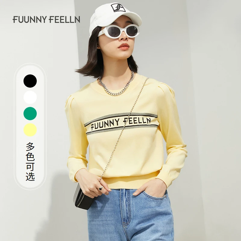 商场同款FF||仿佛毛针织衫女新款时尚爆款印花洋气休闲FZ00836