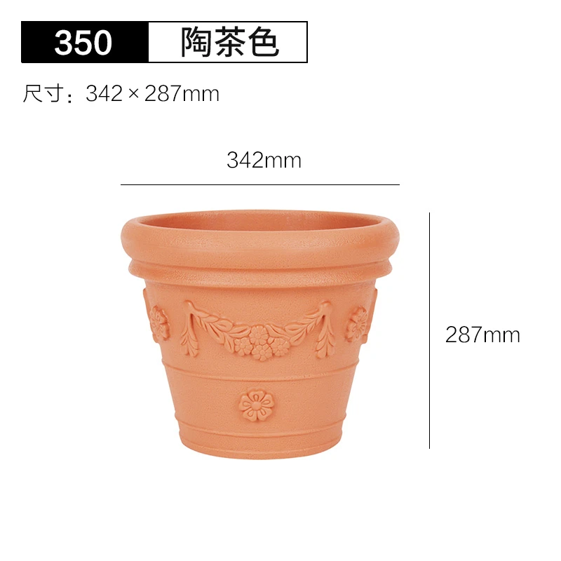 【活动】仿陶瓷大号凸纹圆形树脂加厚塑料花盆阳台落地花盆透气花盆