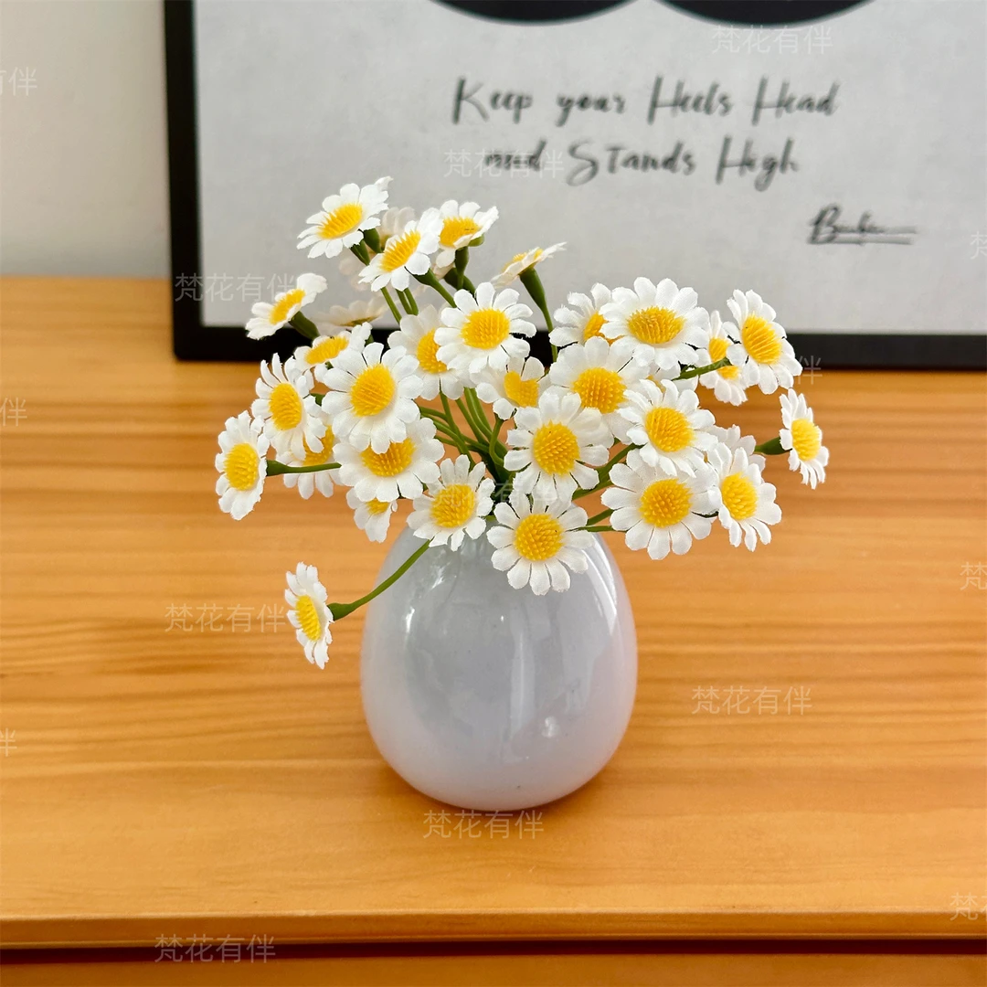 洋甘菊仿真花客厅餐桌书桌摆设桌面床头柜办公室仿真花摆件花艺