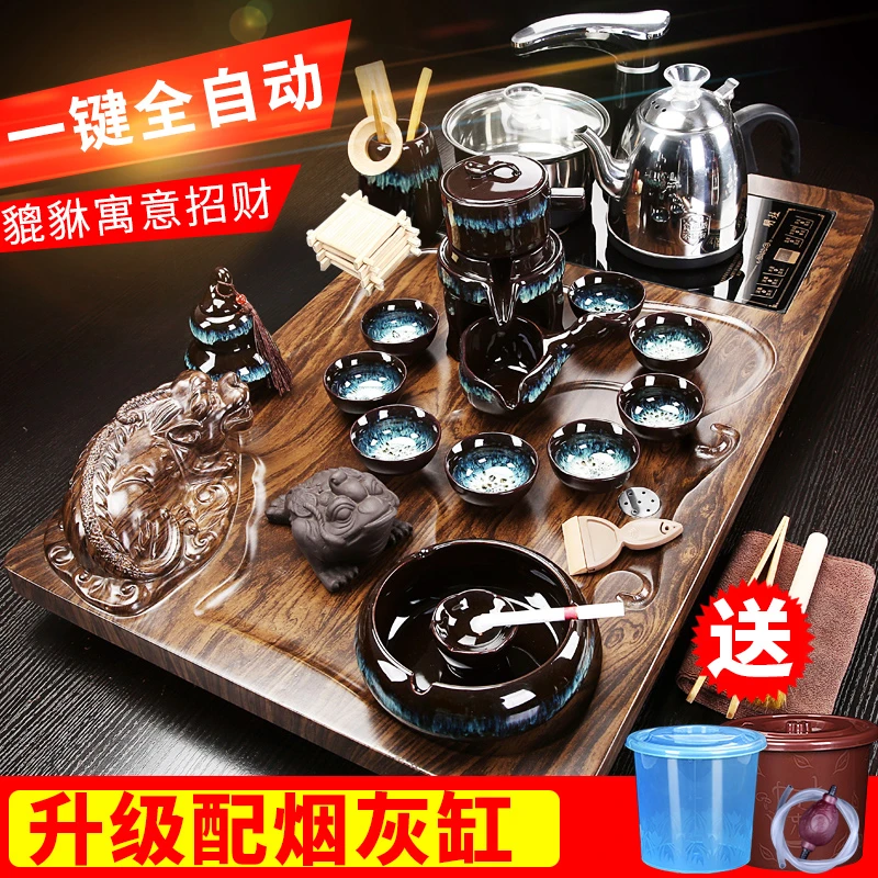 茶具套装家用整套全自动上水一体客厅功夫泡茶台烧水壶貔貅茶盘